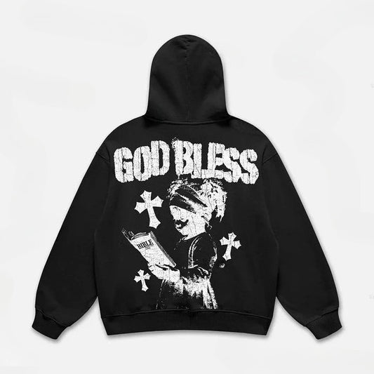 God Bless Children's Prayer Graphic Print Hoodies