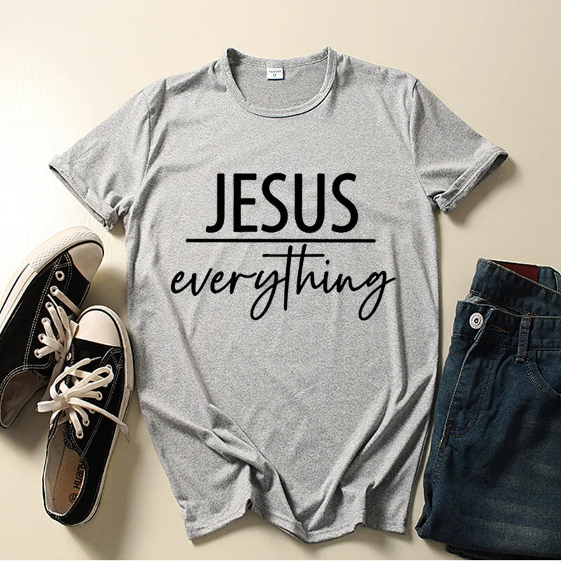 Jesus Everything Letter Print Women T Shirt