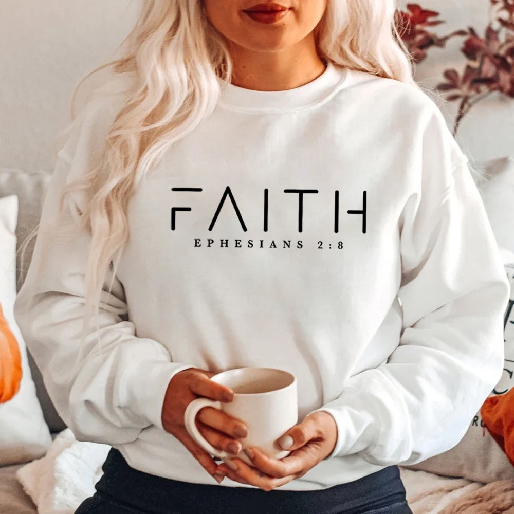 Trendy Faith Sweatshirt Bible Verse Shirt Christian